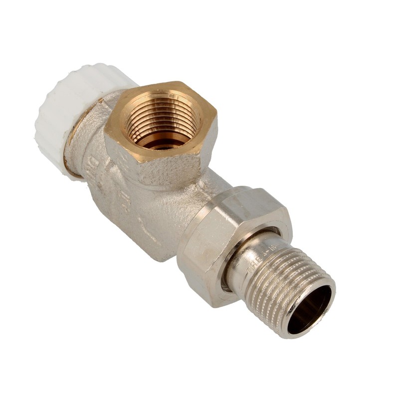 TA Heimeier thermostatic valve base V-exact IIAxial, red brass, nickel