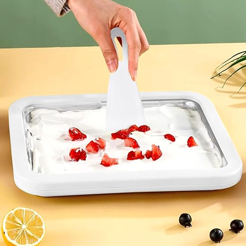 Ice Cream Roller Maker, Mini Freezable Roll Plate Stainless Steel