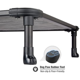 Veehoo Chew Proof Elevated Dog Bed - Cooling Raised Pet Cot - Rustless Aluminum Frame and Durable Textilene Mesh Fabric, Unique Designed No-Slip Feet for Indoor or Outdoor Use