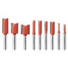 Crosstar 9Pcs Straight Router Bit Set 1/4" Shank, Carbide Straight