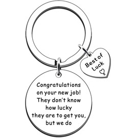 JMIMO New Job Keyring Good Luck Gifts for Women Men Leaving Gifts for Colleagues Women