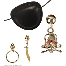 Pirate Eyepatch Earring Set Fancy Dress Costume Jewellery for Outfits Bling Accessories Accessory Pirate