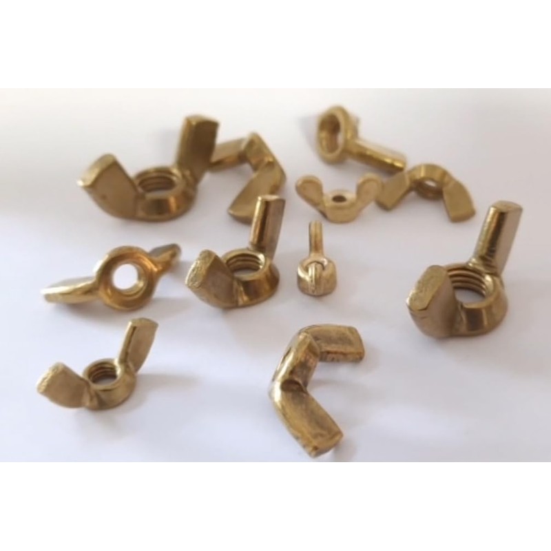M6 Solid Brass Wing Nuts DIN315 (Pack of 10)