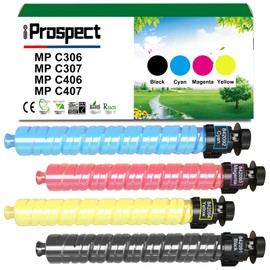 MP C406 MP C307 MP C407 MP C306 Toner Cartridge High Yield Set Replacement for Ricoh Lanier/Savin MPC306/406 MPC307 MPC407 Printer,842091 842092 842093 842094 Black Cyan Magenta Yellow Toner,4-Pack