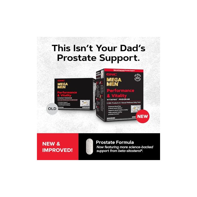 GNC Mega Men Performance and Vitality Vitapak Program for Men,