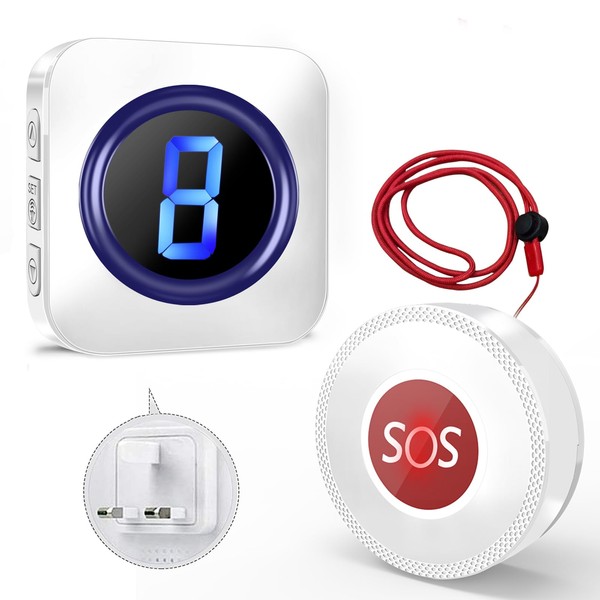 SURFOU Wireless Caregiver Pager, Home Alarm Systems for Elderly, Alarm