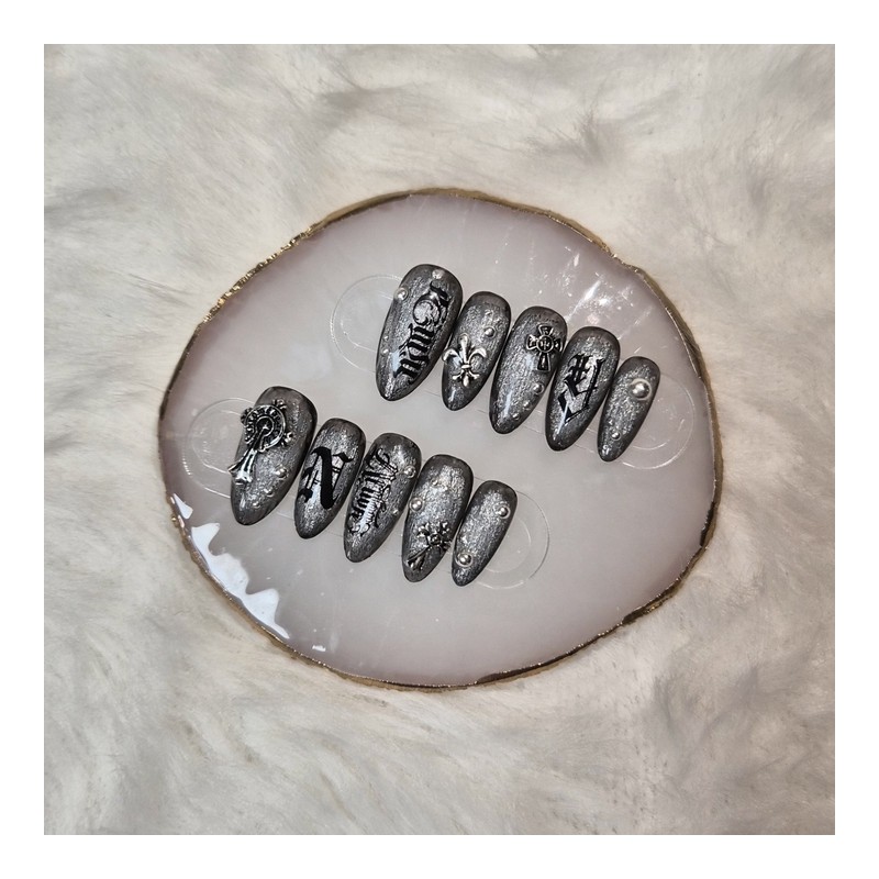[Handmade nail tip] SHADOW - long stiletto / [수제네일팁] SHADOW