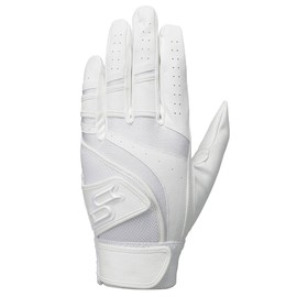 SSK EBG3005W Baseball Batting Gloves, For High School Baseball, Both Hands, White, S
