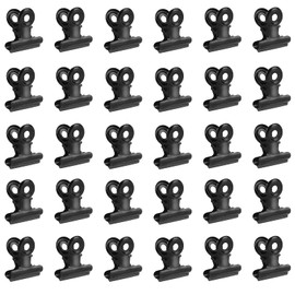 Metal Clips, Small Bulldog Paper Clips, Multi-function Metal Clips for Photos, Offices, Kitchen at Home, Pack of 30, 20 mm (Black)
