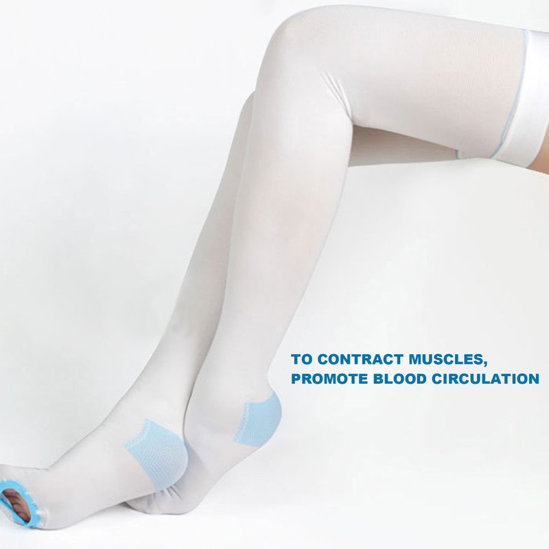Thigh Length Compression Stockings Prevent Varicose Veins Leg Fatigue Swelling