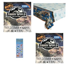 Jurassic World Fallen Kingdom Birthday Party Supplies Bundle Includes 2 Pack Table Covers