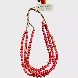 thirty one bits NEW UNWORN WITH TAGS MAROON RED 31 Bits WOOD BEAD Necklace BEADED 18in