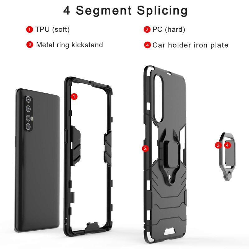 XIFAN Case for Oppo Find X2 Neo [Heavy Duty] Ring