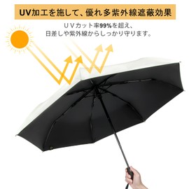 Folding Umbrella, Women's, Men's, One-touch Automatic Opening/Closing Umbrella, For Both Sunny and Rainy Weather, UV Protection, UV Protection, 7 Ribs, Windproof, Durable, Unisex, Storage Pouch Included (White), white