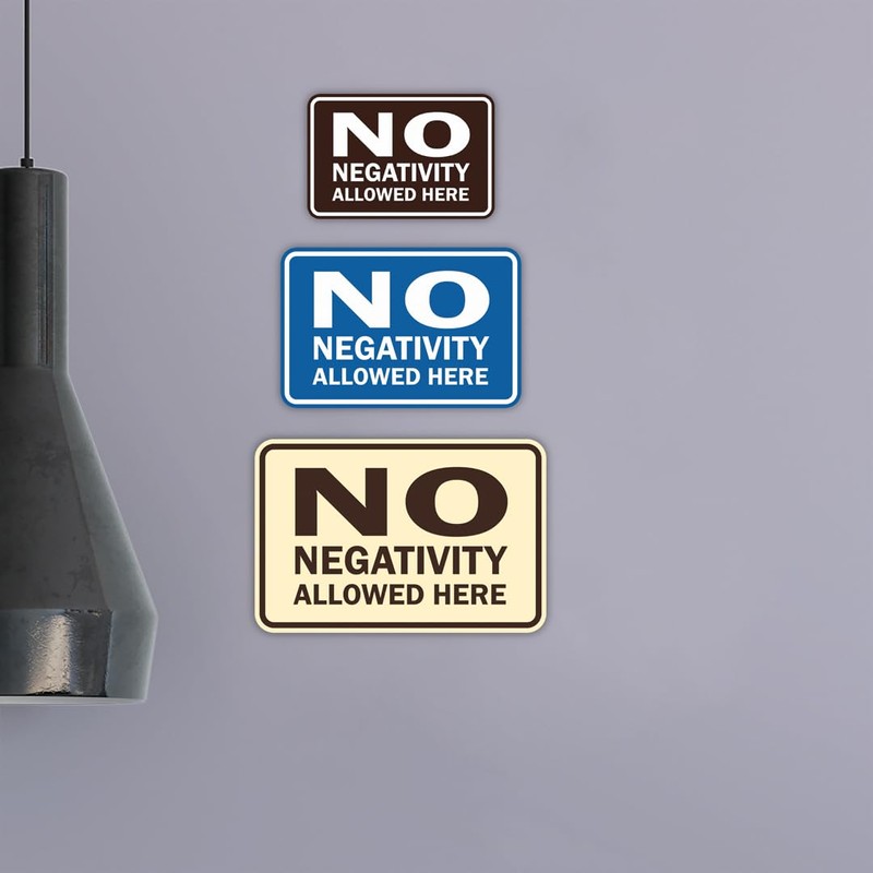 Signs ByLITA Classic Framed No Negativity Allowed Here Sign (Red)