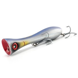 Dr.Fish Topwater Popper Señuelos de pesca de agua salada, 8 pulgadas GT Popper VMC Agudo Ganchos de surf Señuelos de pesca para Striper Atún Bluefish Lápiz Popper Tapones de pesca Offshore Señuelos