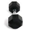 Power Systems Rubber Octagonal Dumbbell, 25 Pounds, Black/Silver (61525)