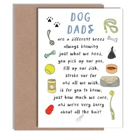Funny Dad Birthday card from Dog/Dogs - Card from Pet - A5 | Blank Inside with Envelope