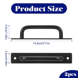 Teaaha 2 Stück Griff Schiebetür, Scheunentor Griff, Griffe Aus Legierung, Schiebetürgriff Mit Platte, Schranktürgriffe, Schwarze Griffe, Für Türschrank, Küchen, Möbel, Gartentor, Schuppenschranktür