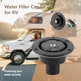 ZEMBSOYA Fresh Water Tand Gravity Freshwater Inlet Lockable Leakproof Water Filler Cap with 2 Keys for RV Caravan Motorhome