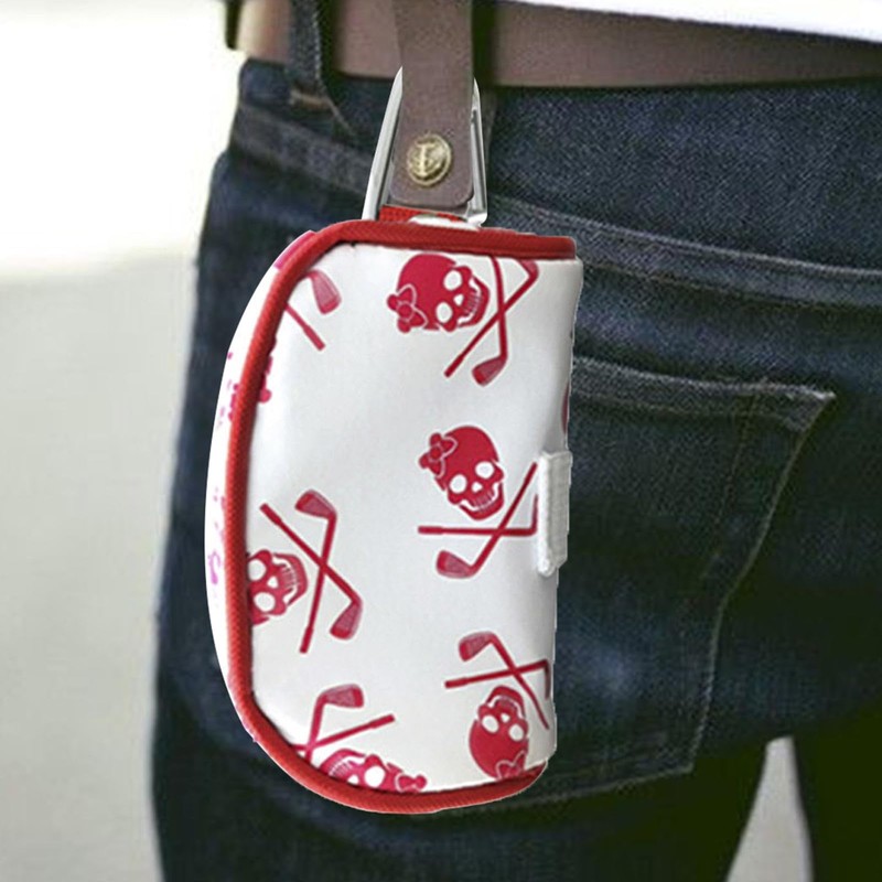 Golf Ball Tee Pouch - Skull Pattern Golf Utility Pouch