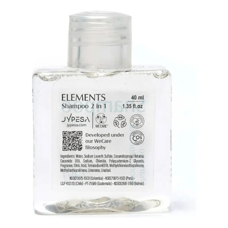 Amenidades Hoteleras Shampoo 2 En 1 Jypesa Elements 40ml 110