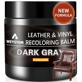 Leather Recoloring Balm - Leather Repair Kit for Furniture, Dye, Recolor, Renew, Repair & Restore Aged, Faded, Cracked, Peeling and Scuffed（Dark Gray）