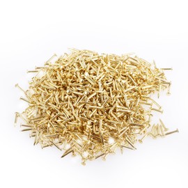 FOCMKEAS 300 Pcs Tiny Hardware Nails 1/4" Copper Plated Wood Nails Finishing Nail Small Nail for Picture Hanging Wall-Mounted Decorations DIY Projects Handicrafts Home Decor (Gold)