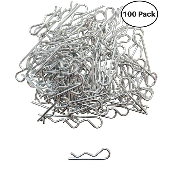 Apex RC Products 1/8-1/5 Xtra Large RC Car/Truck/Buggy Galvanized Steel Body Clips - 100 Pack 4028
