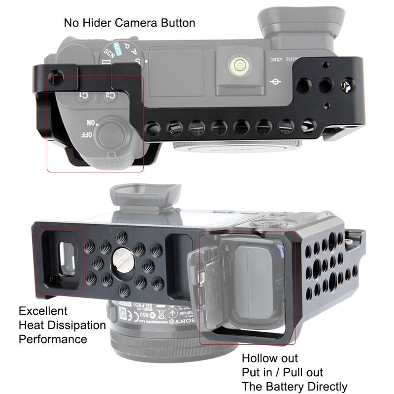 NICEYRIG Aluminum Camera Cage for Sony A6100 A6400 A6300 A6000