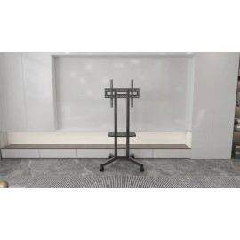 TAVR Modern Rolling TV Stand Cart for TVs 32 to 75 inch for Office Classroom Black