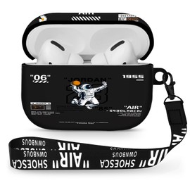 Gedicht for Airpods Pro 2 Case, Cute Cool Astronaut Pattern TPU Soft Case with Lanyard & Keychain