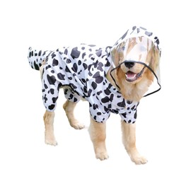 Raincoat for Large Dogs, Full Coverage Dog Raincoat with Hood, Animal Shape, Waterproof Rainwear for Medium Large Dogs, Size 7XL (Cow)