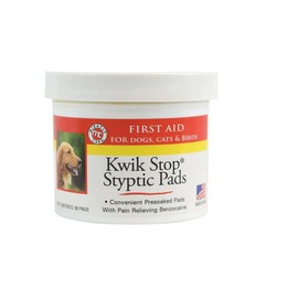 Styptic Kwik Stop Dog Cat Bird Ferret Helps Stop Bleeding Fast Powder Gel Pads or Swabs (90 Count Pads)