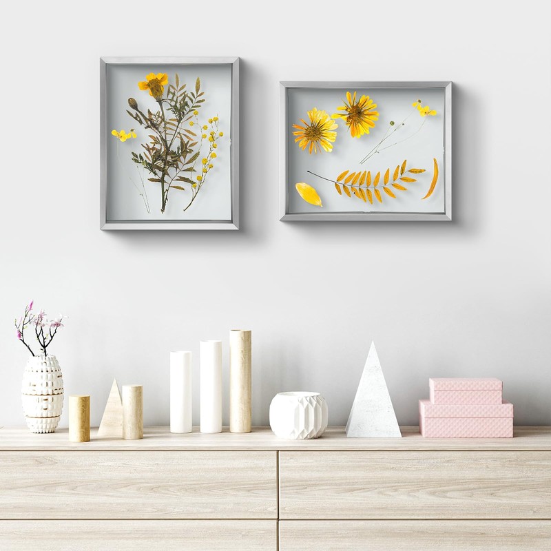 Frametory, 8x10 Floating Picture Frame - Metal Photo Frame -