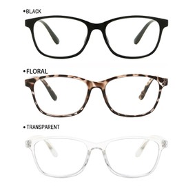 SHUNXI Nearsighted Glasses Distance Myopia Glasses Lightweight For Men Women (Transparent-Black-Tortoise, -1.75, Diopters)