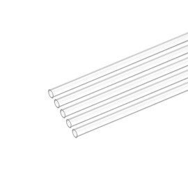 sourcing map Pack of 5 Plastic Pipes Rigid Polycarbonate Round Tube Clear 0.2 Inch (5 mm) Inner Diameter 0.23 Inch (6 mm) Outer Diameter 6 Inch (150 mm) High Effect for Lighting Models Water Pipes