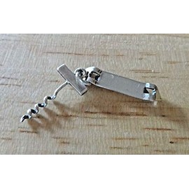 Sterling Silver 3D 22x10mm Movable 2 in 1 Bottle Opener and Corkscrew Wine Charm - Jewelry Making DIY Crafting Charm Beads for Bracelets