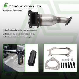ECHO AUTOMILES Catalytic Converter Compatible with Honda Accord 2013 2014 2015 2016 2017, CR-V CRV 2015 2016 2.4L L4 Catalytic Convertor W/Gasket EPA Compliant 16827 771423
