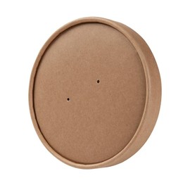 Biozoyg Organic, Brown Cardboard Disposable Cup Lids for Organic Food Cups, Compostable Cups, Biodegradable, Disposable Lid with PLA Inner Coating & Steam Holes