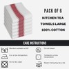 Pack of 6 Kitchen Tea Towels Large 100% Cotton Commercial