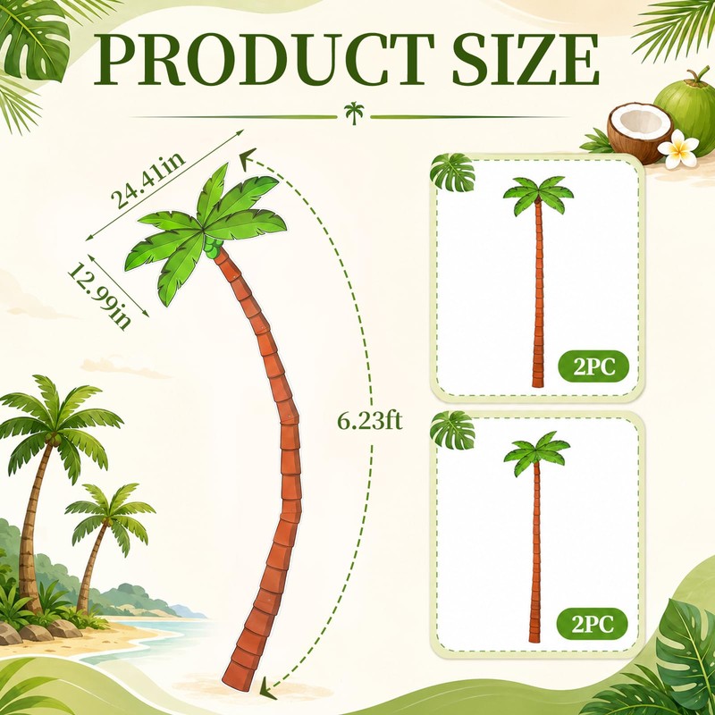 Dunzoom 4 Pack Jointed Palm Trees, Cardstock Paper Palm Tree