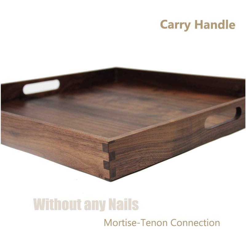 MAGIGO 19 x 19 Inches Large Square Black Walnut Wood