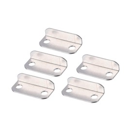 QUARKZMAN 29 mm Drawer Lock Strike Plate x 5 Pieces Metal Angled for Home Office Wardrobe Cupboard Drawer [Silver]