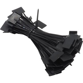 100pcs Audiophile Tagged Ties Nylon Marking Ties Marker Ties Binding Ties Tie Wrap Name Tag Black 3x100mm