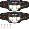 LHKNL Headlamp Flashlight: 1200 Lumen Ultra-Light LED Rechargeable Headlight with White & Red Light, 2-Pack Waterproof Motion Sensor Head Lamp, 8 Modes for Outdoor Camping, Running, Cycling, Fishing