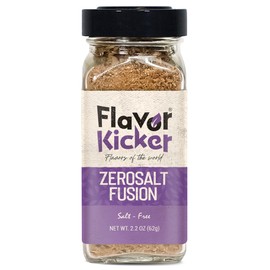 FlavorKicker Zero Salt Fusion 21 Spices Complete All Purpose Seasoning with No Salt, 2.2 oz. no additives, no preservatives. Non GMO.