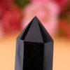 Black Obsidian Wand, Hexagonal Quartz Crystal Stone Column Wand Stone
