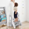 Foldable Toddler Step Stool for Kids, Adjustable 3 Steps Stool