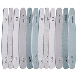 Juego de limas de uñas y pulidor (12 piezas), kit profesional de limas de uñas para uñas acrílicas y naturales, lima de uñas suave, lima de uñas de ge